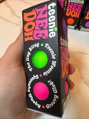 Teenie NeeDoh Neon Stress Ball Set - Green & Pink & Purple
